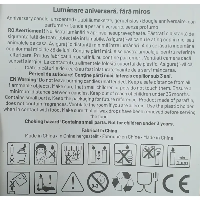 9, lumanare cifra aurie